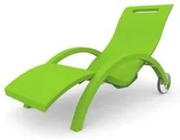 Sdraio Chaise Longe Lettino Da Esterno Prendisole In Polietilene Colore Verde Chiaro Cv-S110/6018