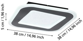 Eglo 901241 - Plafoniera LED dimmerabile MACCHIONI LED/20W/230V nero + +TC