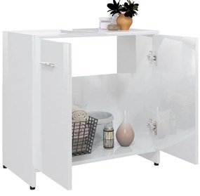 Armadio da bagno bianco lucido 60x33x61 cm in truciolato