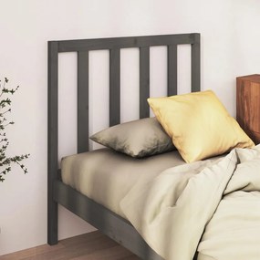 Testiera Per Letto Grigia 96x4x100 Cm İn Legno Massello Di Pino /