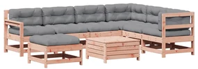 Set divani giardino 8 pz con cuscini legno massello di douglas