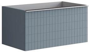 Mobile da bagno sotto lavabo Pixel grid blu laccato opaco L 80 x H 40 x P 45.5 cm 1 cassetto, lavabo non incluso