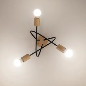 Plafoniera OXFORD 3xE27/15W/230V pino/nero