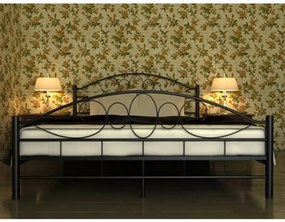 Letto con materasso nero in metallo 180x200 cm