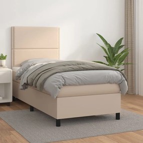 Giroletto A Molle Con Materasso Cappuccino 80x200 Cm Similpelle /