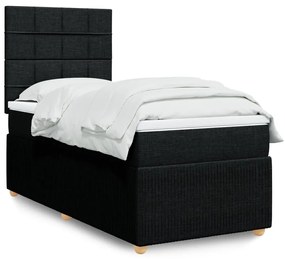 Giroletto A Molle Con Materasso Nero 100x200 Cm İn Tessuto /