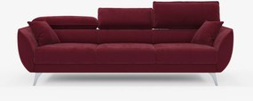 Michelangelo 4 Posti – Divano con 3 sedute estensibili e poggiatesta reclinabili in elegante tessuto vellutino smacchiabile T30