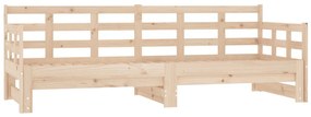 Dormeuse estraibile in legno massello di pino 2x(90x200) cm