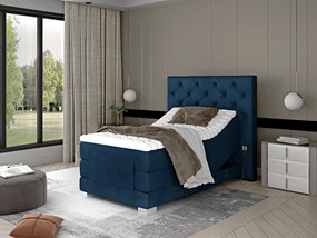 Letto motorizzato singolo boxspring Tokyo - Tessuto blu