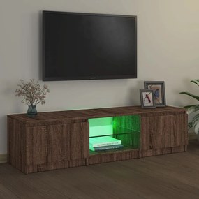 Mobile porta tv con luci led rovere marrone 140x40x35,5 cm