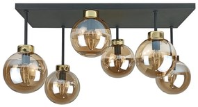 Lampadario a plafone DEA 6xE14/60W/230V nero/oro/fumé beige