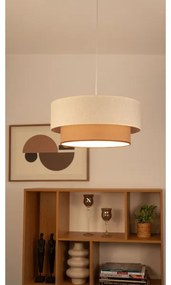 Lampadario a sospensione con cavo NATIA 1xE27/60W/230V bianco/marrone