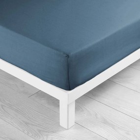 Lenzuolo blu in microfibra elasticizzata 140x190 cm Oscar - douceur d'intérieur