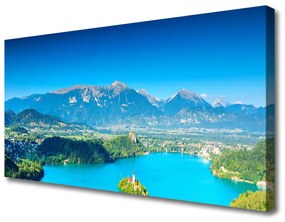 Quadro su tela Paesaggio del lago di montagna 100x50 cm