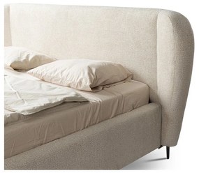Letto matrimoniale imbottito beige con rete inclusa 180x200 cm Makana – Makamii