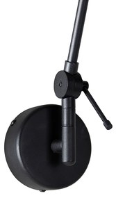 Applique nera con paralume in velluto verde 35 cm regolabile - Blitz