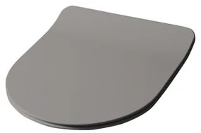 Copriwater Flo sedile slim s/c a d dedicato per serie sanitari con chiusura rallentata sganciabile in poliestere grigio matt