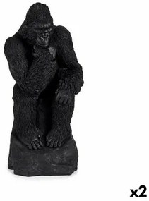 Statua Decorativa Gorilla Nero 20 x 45 x 20 cm (2 Unità)