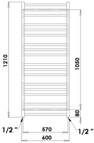 P.M.H. AV4B - Scala asciugamani da bagno AVENTO, 567 W, 121 cm, nero
