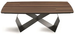 Tavolo allungabile 300 cm con base metallo Nero e piano Eucalipto WALL