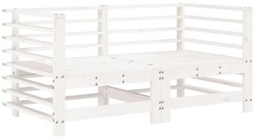 Set salotto da giardino 6 pz bianco in legno massello di pino