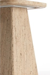 Tavolino con piano in pietra 40x40 cm Kepami - Light &amp; Living