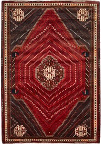 Shiraz Tappeto persiano 260 x 180 Rosso (Iran) Annodato A Mano