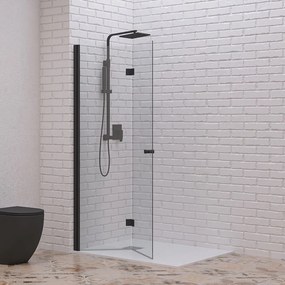 Doccia walk in a libro 80 cm colore nero | KSW7000N - KAMALU
