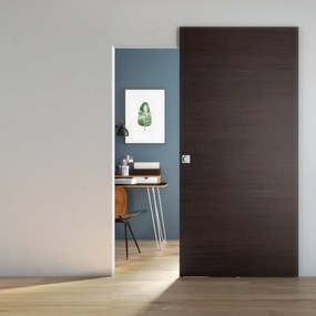 Porta scorrevole Space Fumo Quadra in legno marrone, L 101 x H 230 cm, con binario Invisibile Sinistra