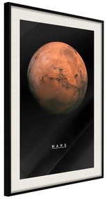 Poster  The Solar System: Mars  Cornice Quadri Cornice nera con pass-partout, Larghezza x Altezza Home decor 20x30