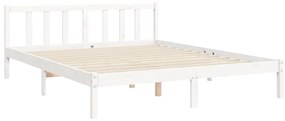 Giroletto con Testiera Bianco King Size in Legno Massello