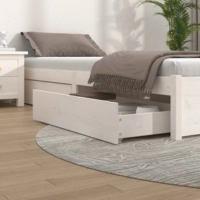 Cassettoni da letto 4 pz in legno massello di pino bianco