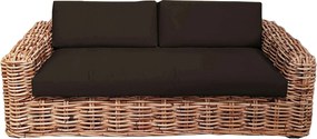 ROSEUS - divano da giardino 2 posti completo di cuscino intreccio in rattan naturale