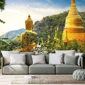 Carta da parati autoadesiva – Vista sul Buddha dorato