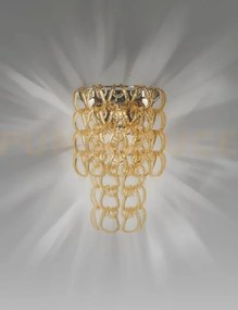 Giogali applique a parete cristallo ambra e cromo lucido 1 luce att...