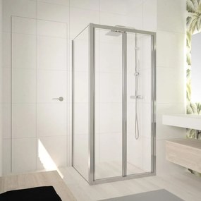 Box doccia con ingresso frontale pieghevole Ocean L 70 x H 195 cm, vetro 5 mm vetro senza finitura / trasparente profilo argento cromato