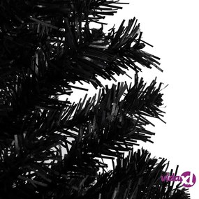 vidaXL Albero di Natale Preilluminato con Supporto Nero 120 cm in PVC