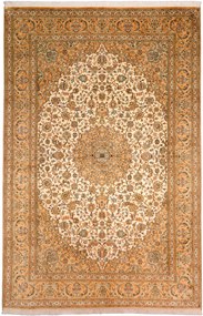 Cashmere Silk Tappeto 280x190 Beige (Indian) Annodato A Mano