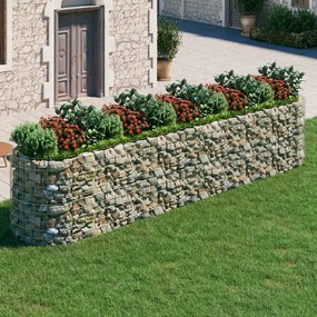 Gabbione Con Letto Rialzato İn Ferro Zincato 500x100x100 Cm /