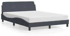 Giroletto Senza Materasso Grigio Scuro 120x200 Cm Velluto /