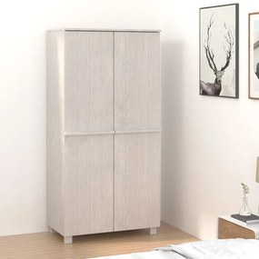 Armadio hamar bianco 89x50x180 cm in legno massello di pino