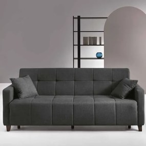 Divano letto 213 cm con contenitore in tessuto antracite PARADISE