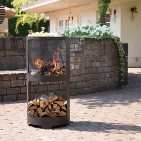 Braciere Buffalo 44x90cm İn Acciaio Opaco Nero /