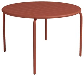Tavolo tondo da giardino D.110 cm in Metallo Terracotta MIRMANDE