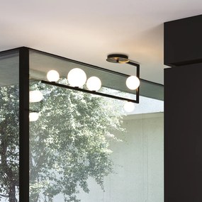 Plafoniera Industrial-Minimal Birds Metallo Nero 5 Luci G9 3W 3000K Luce Calda