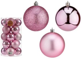 Set di palline di Natale Rosa Plastica Ø 8 cm (6 Unità)