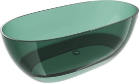 Mexen Pure teal vasca da bagno autoportante trasparente 170 x 80 cm, tappo cromato - 58071708011