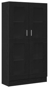 Libreria nera in finitura rovere di  82,5x30,5x150 cm in legno ingegnerizzato