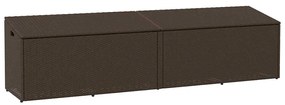Baule Da Giardino Marrone 220x50x58 Cm İn Polyrattan /