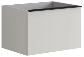 Mobile da bagno sotto lavabo Pixel plain grigio laccato opaco L 60 x H 40 x P 45.5 cm 1 cassetto, lavabo non incluso